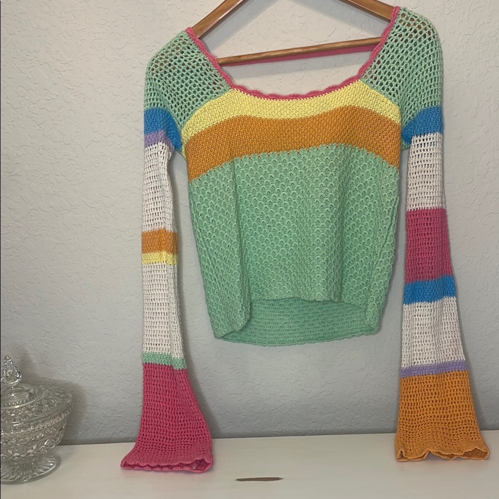 Pink Lily Pink and Orange Knit Top